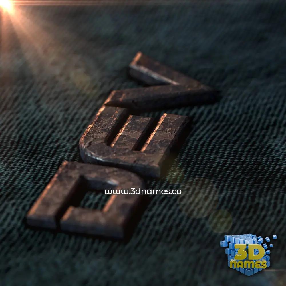 dev in Rusty Metal style - 3D name wallpaper