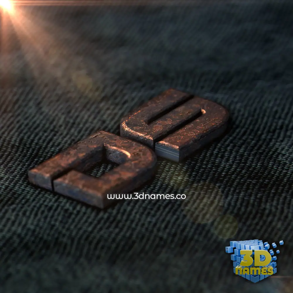 ds in Rusty Metal style - 3D name wallpaper