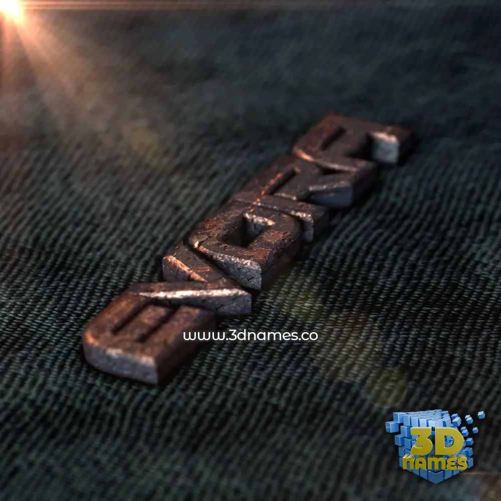evora in Rusty Metal style - 3D name wallpaper