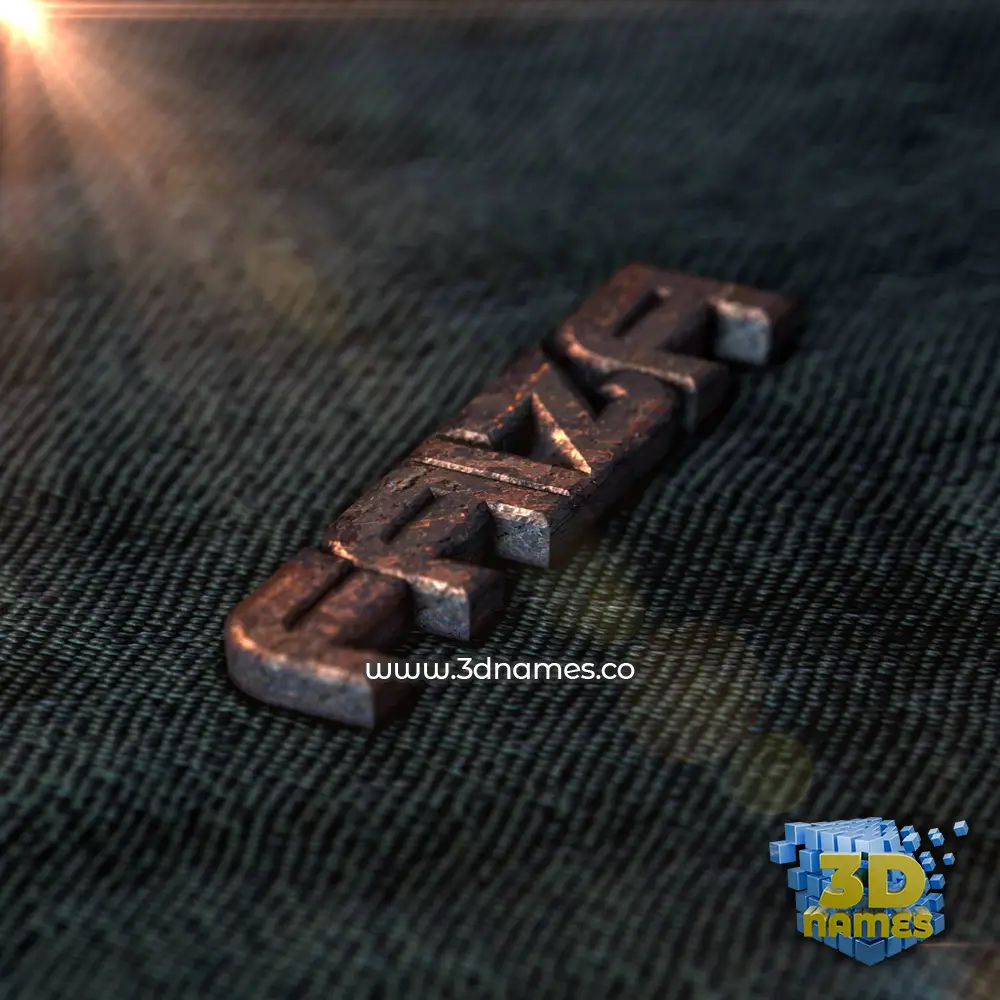 faiza in Rusty Metal style - 3D name wallpaper