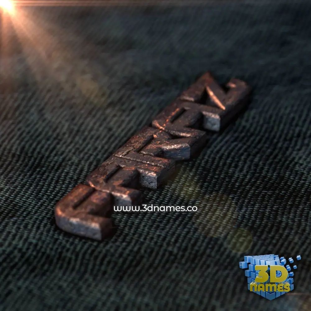 faraz in Rusty Metal style - 3D name wallpaper