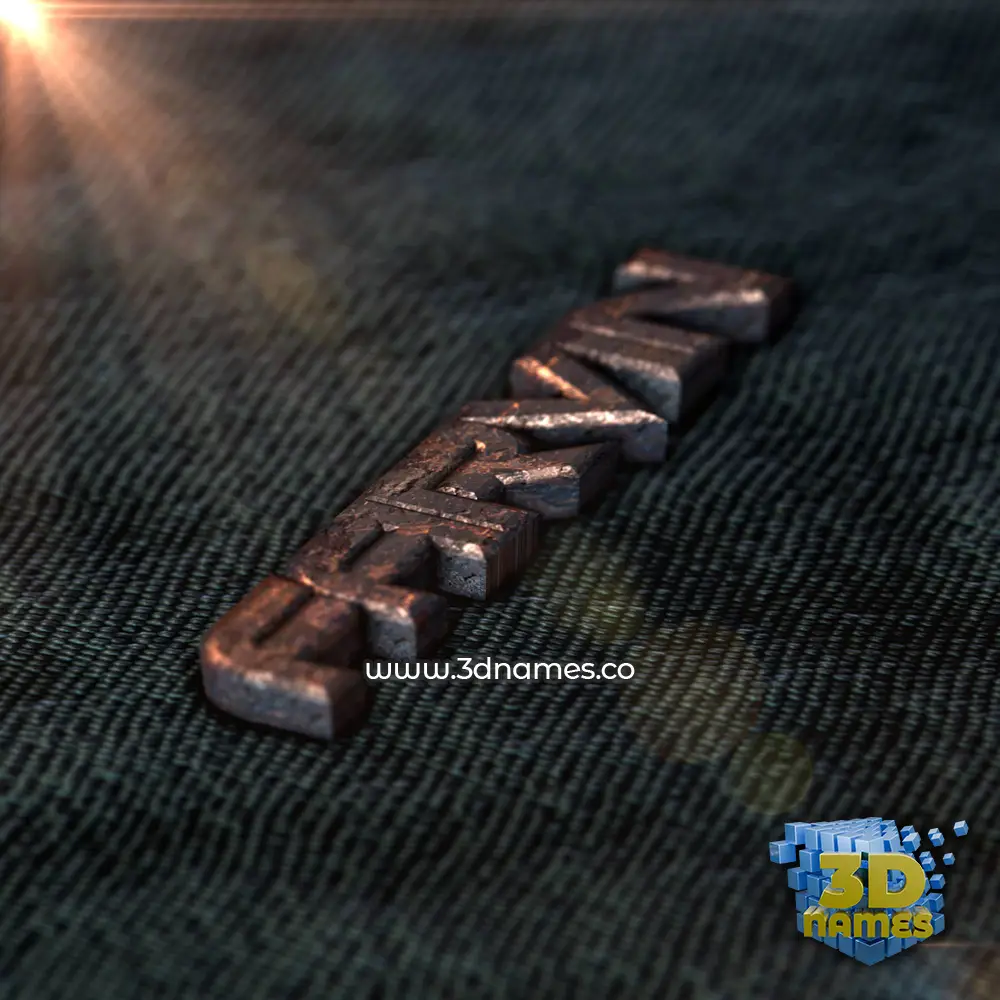 farvin in Rusty Metal style - 3D name wallpaper