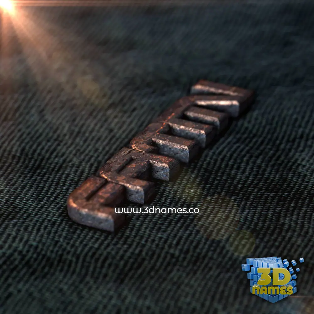 fatmi in Rusty Metal style - 3D name wallpaper