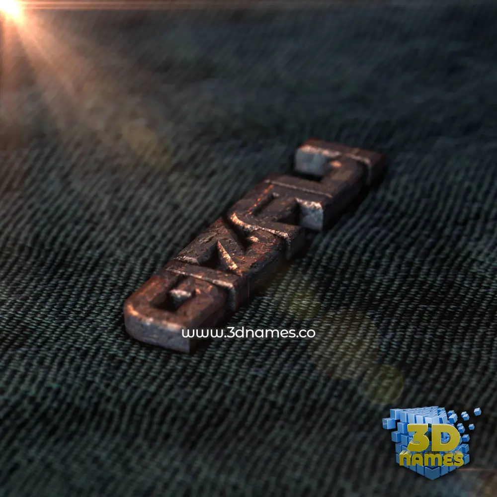 gizali in Rusty Metal style - 3D name wallpaper