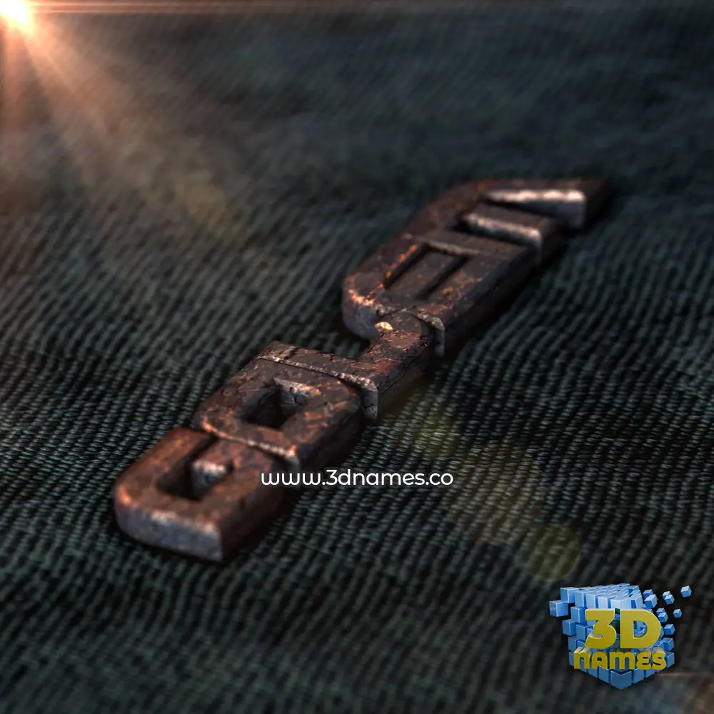 golem in Rusty Metal style - 3D name wallpaper
