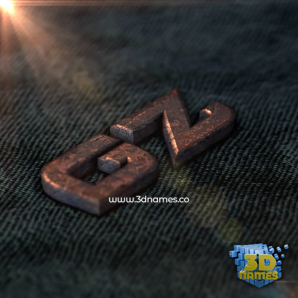 gz in Rusty Metal style - 3D name wallpaper