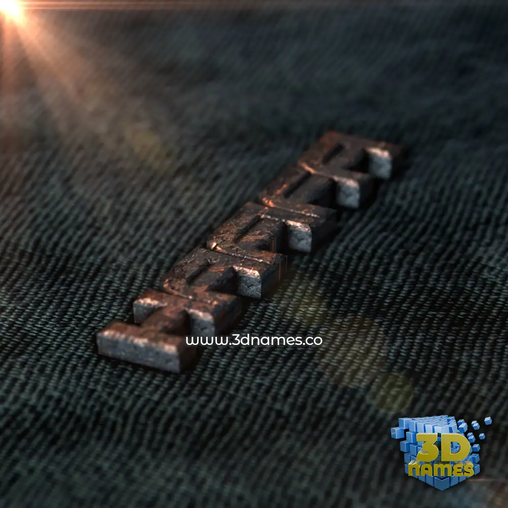 hafifa in Rusty Metal style - 3D name wallpaper