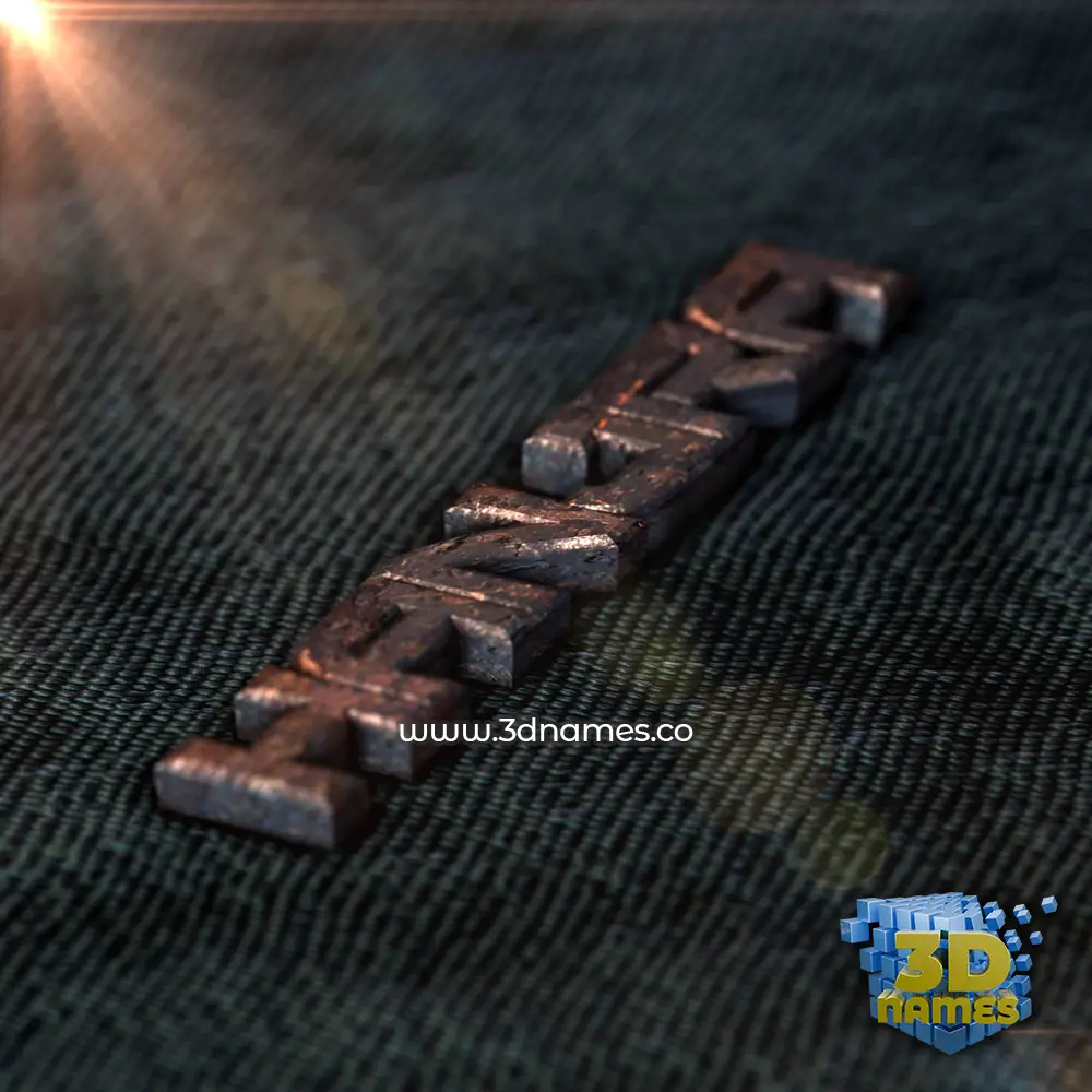 hanjra in Rusty Metal style - 3D name wallpaper