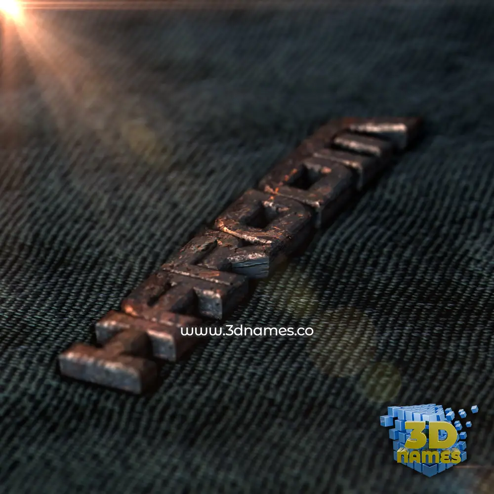 haroom in Rusty Metal style - 3D name wallpaper