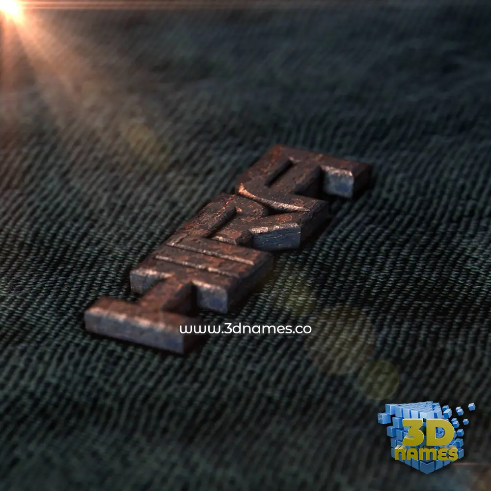 hira in Rusty Metal style - 3D name wallpaper