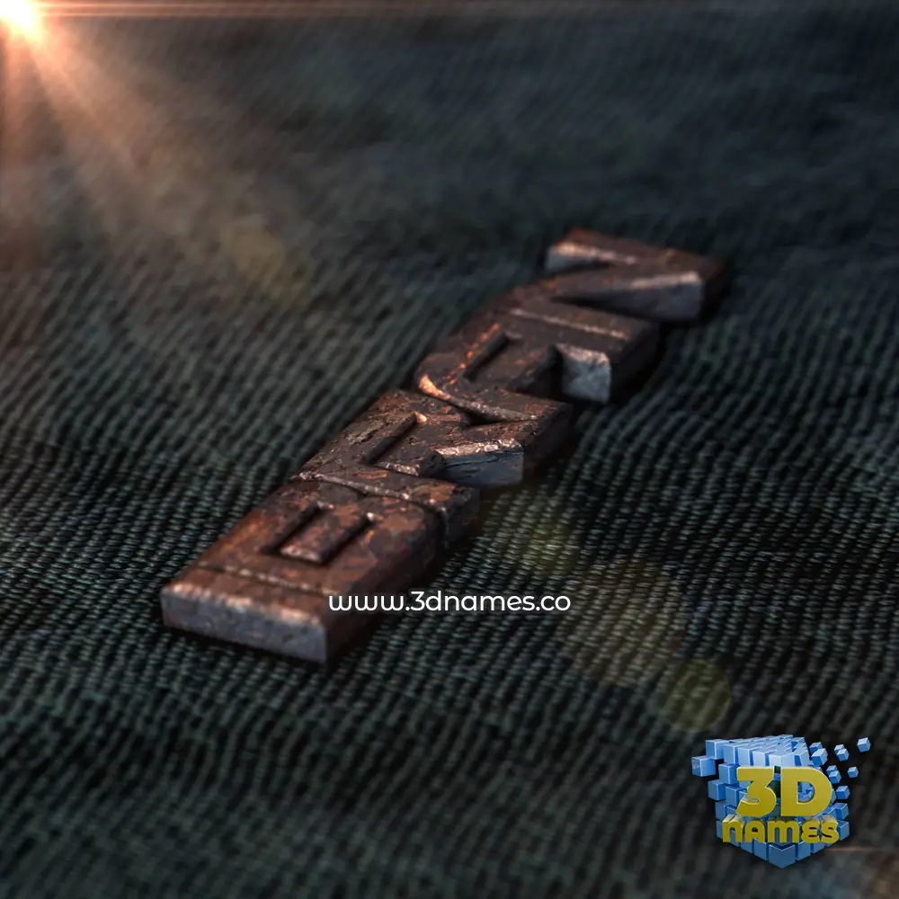 ibran in Rusty Metal style - 3D name wallpaper