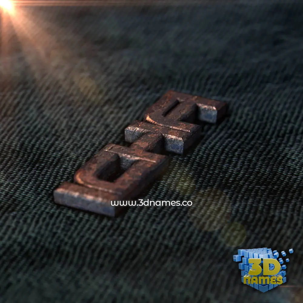 icha in Rusty Metal style - 3D name wallpaper
