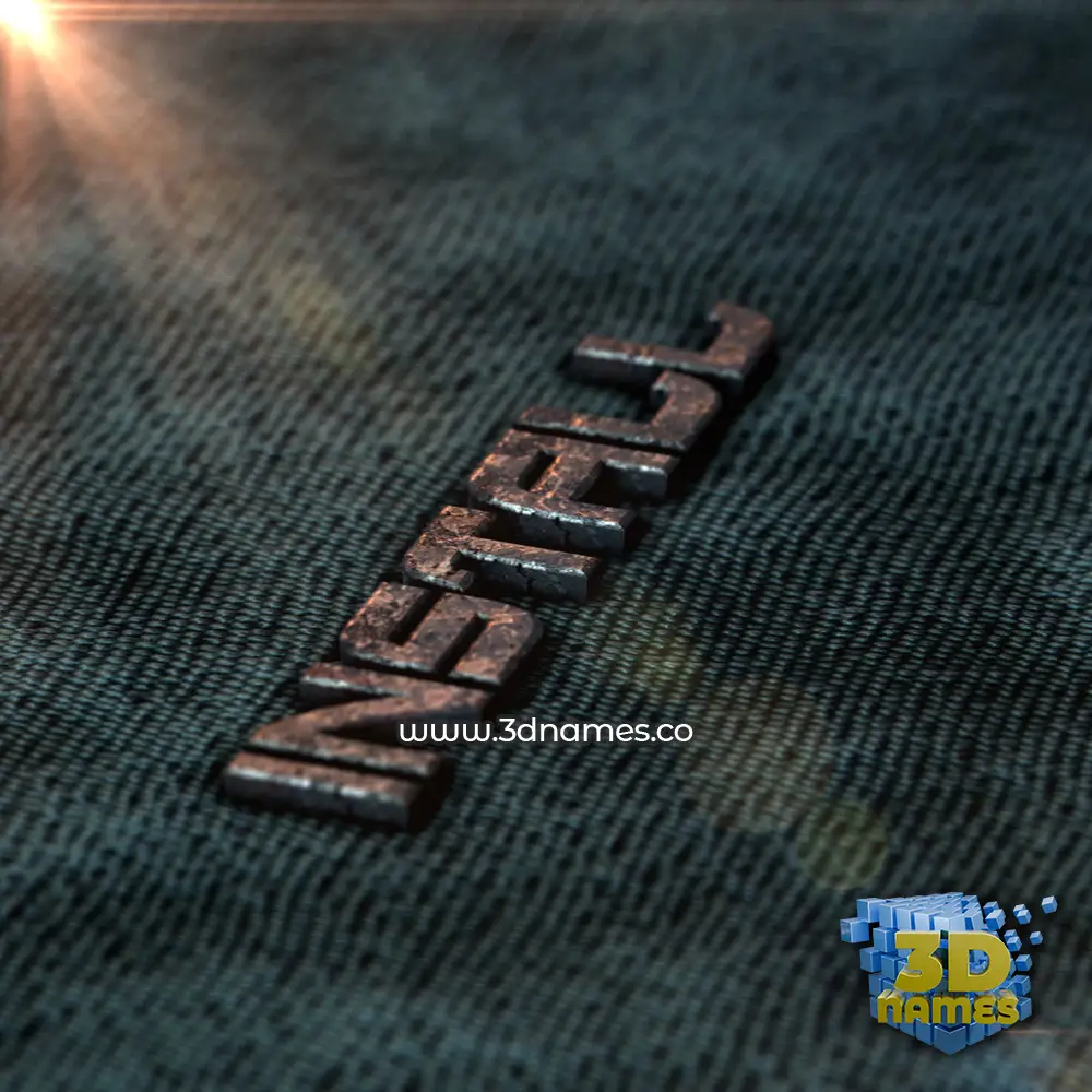 install in Rusty Metal style - 3D name wallpaper