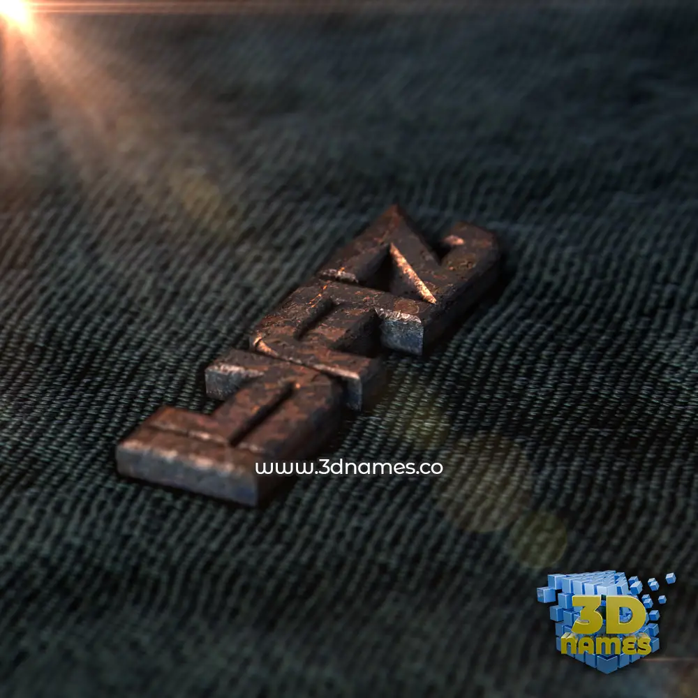 iyaz in Rusty Metal style - 3D name wallpaper