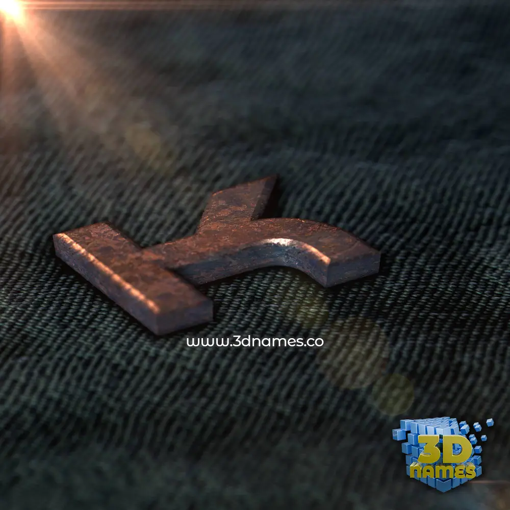 k in Rusty Metal style - 3D name wallpaper