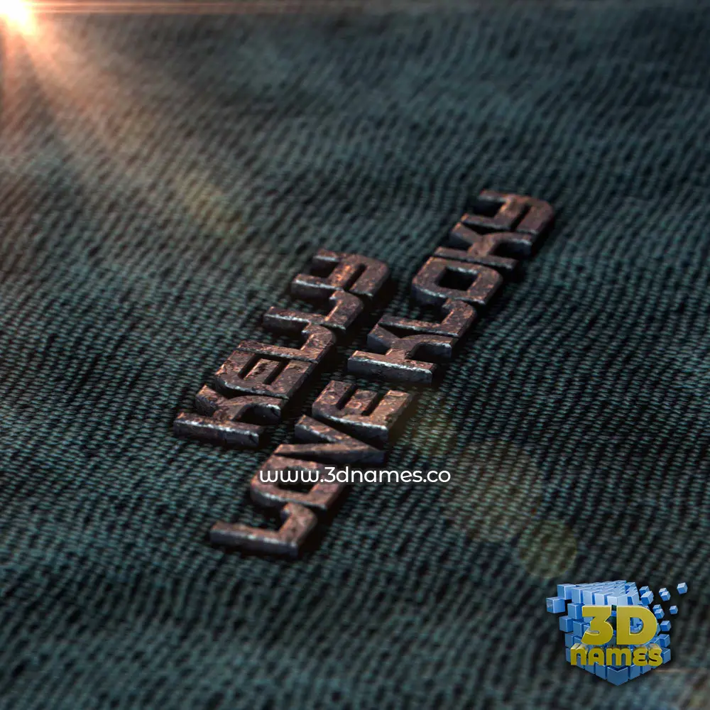 kelly love kloky in Rusty Metal style - 3D name wallpaper