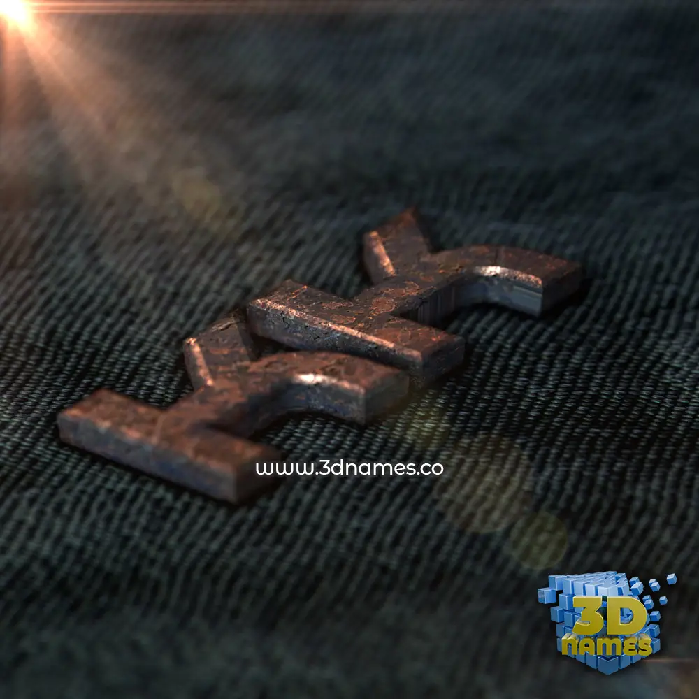 kk in Rusty Metal style - 3D name wallpaper