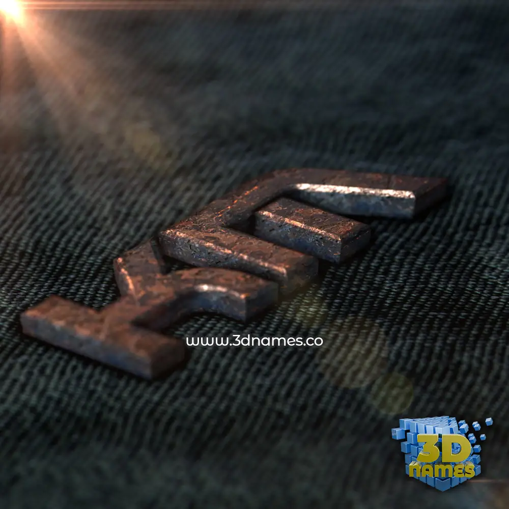 km in Rusty Metal style - 3D name wallpaper