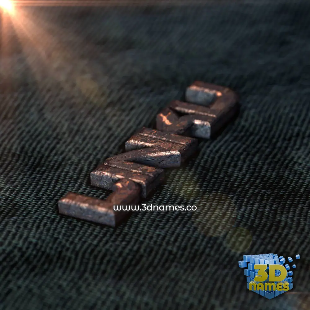 linku in Rusty Metal style - 3D name wallpaper