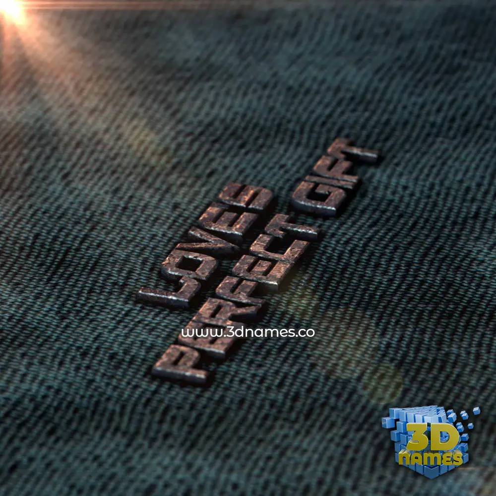 love's perfect gift in Rusty Metal style - 3D name wallpaper
