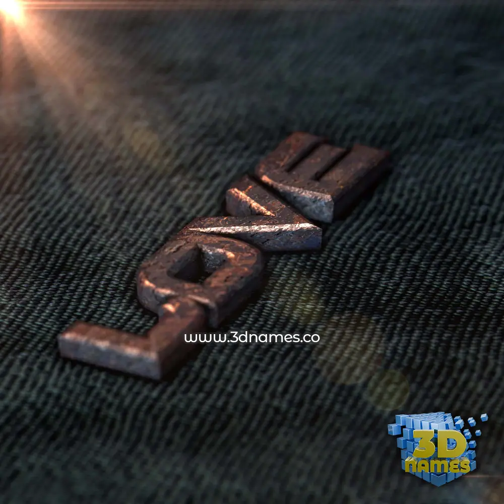 love in Rusty Metal style - 3D name wallpaper
