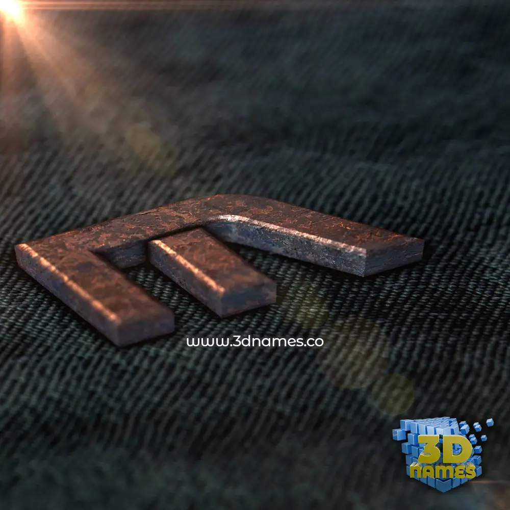 m in Rusty Metal style - 3D name wallpaper