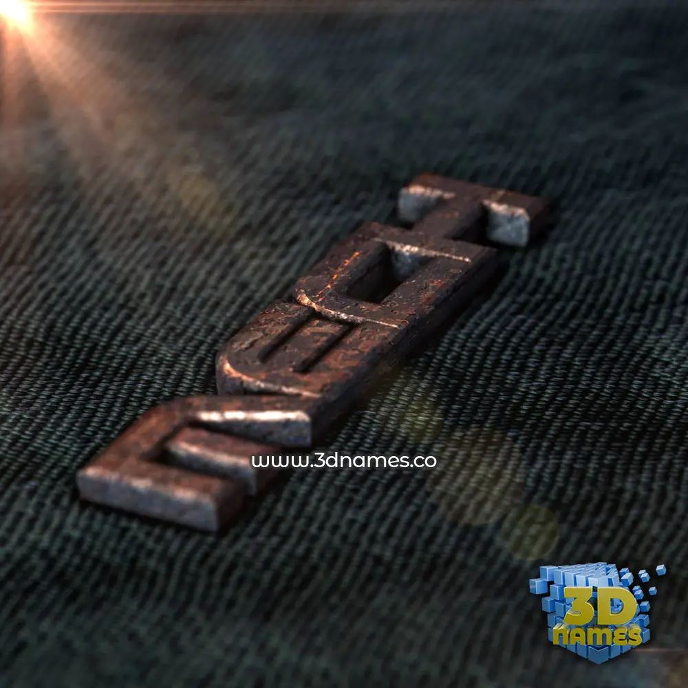 mech in Rusty Metal style - 3D name wallpaper