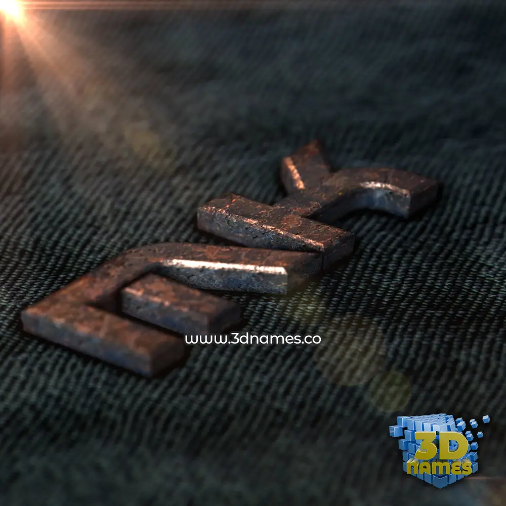 mk in Rusty Metal style - 3D name wallpaper