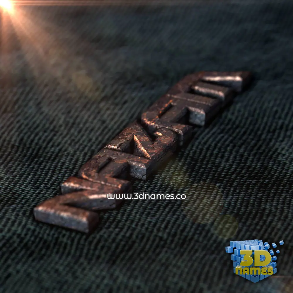 nazam in Rusty Metal style - 3D name wallpaper