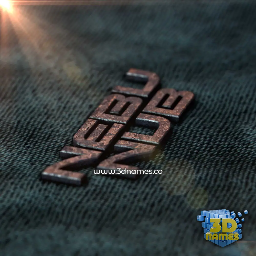nebu nub in Rusty Metal style - 3D name wallpaper