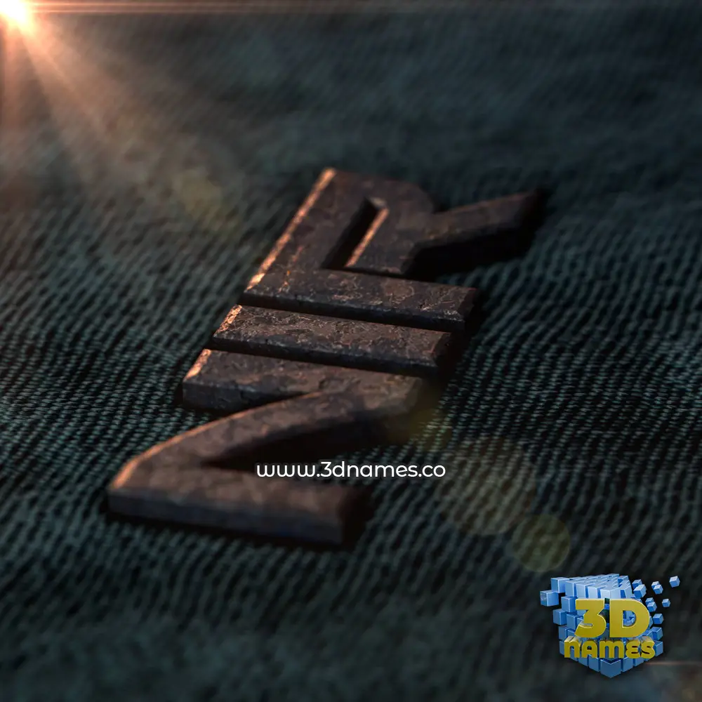nir in Rusty Metal style - 3D name wallpaper