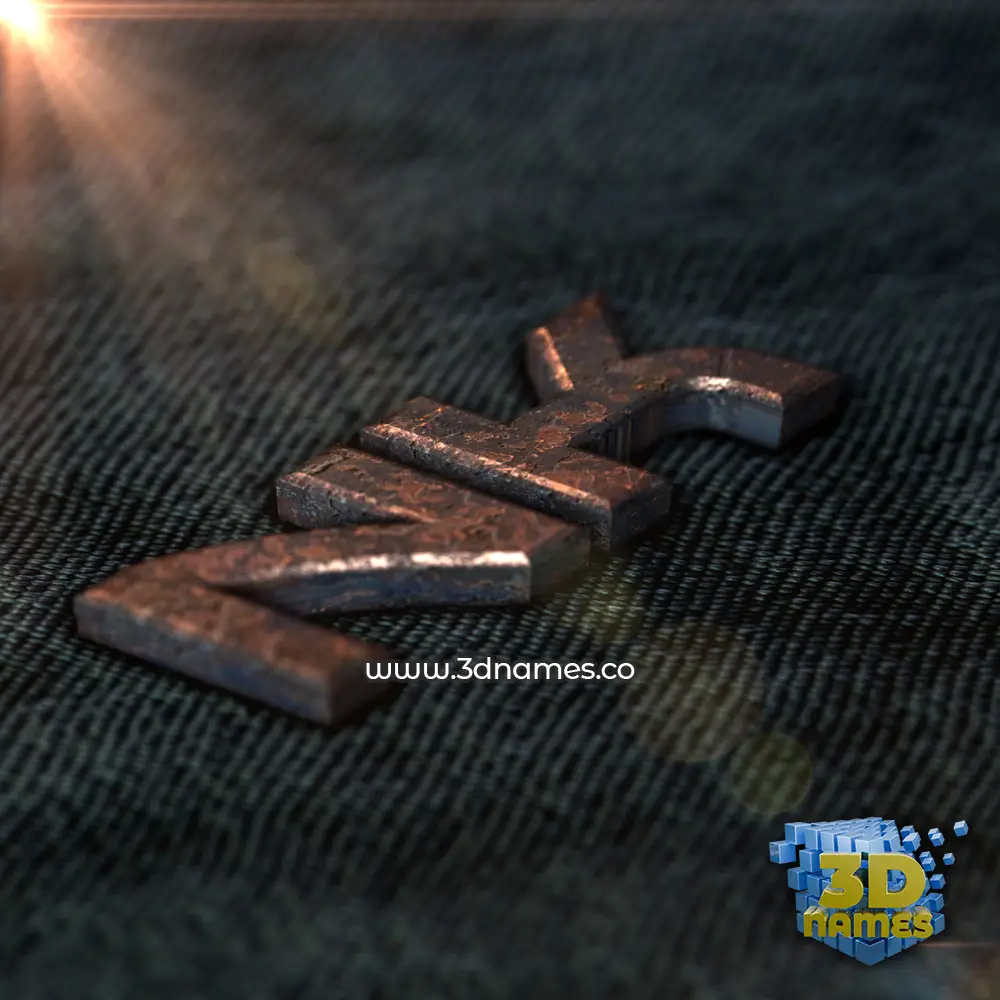 nk in Rusty Metal style - 3D name wallpaper