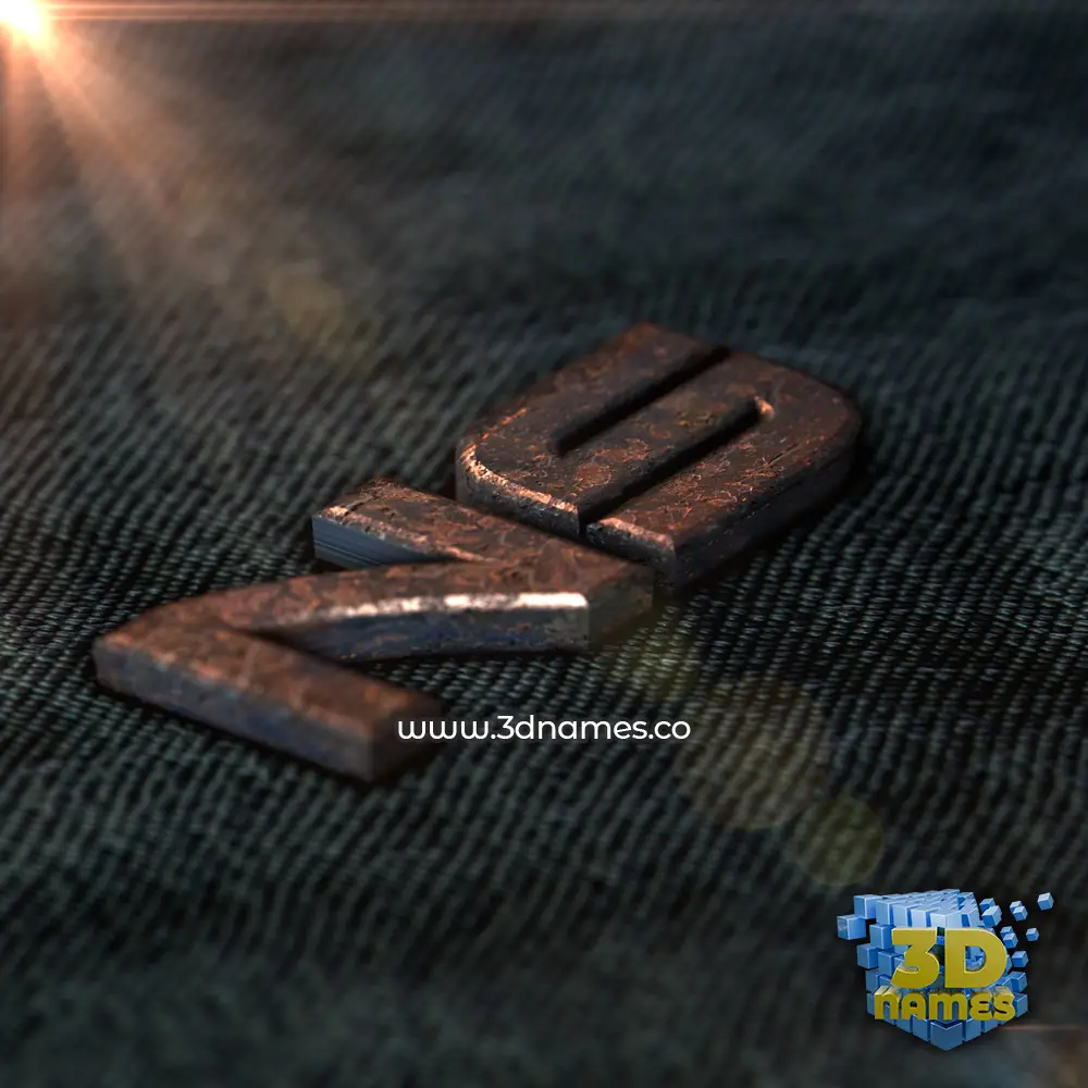 ns in Rusty Metal style - 3D name wallpaper