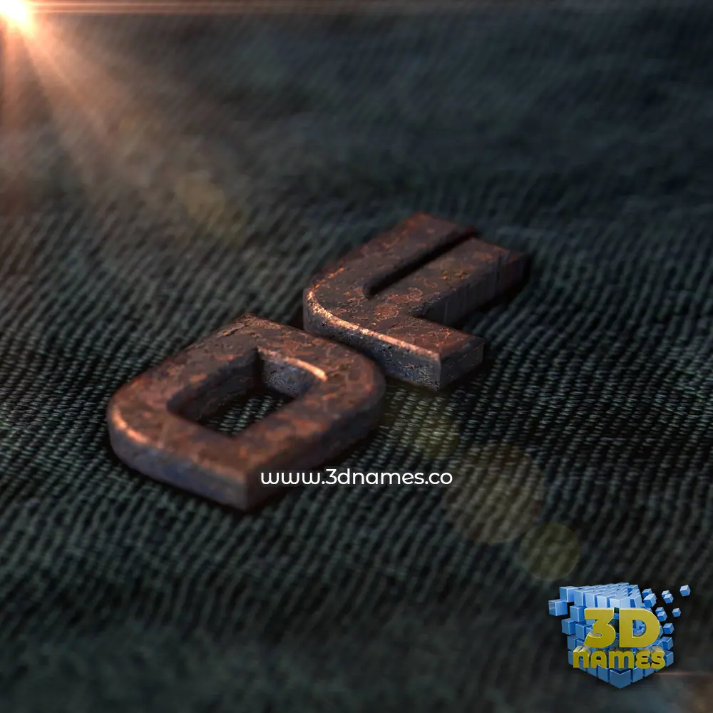 of in Rusty Metal style - 3D name wallpaper
