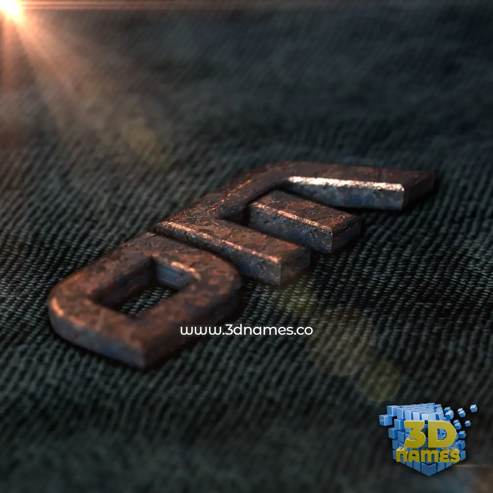 om in Rusty Metal style - 3D name wallpaper