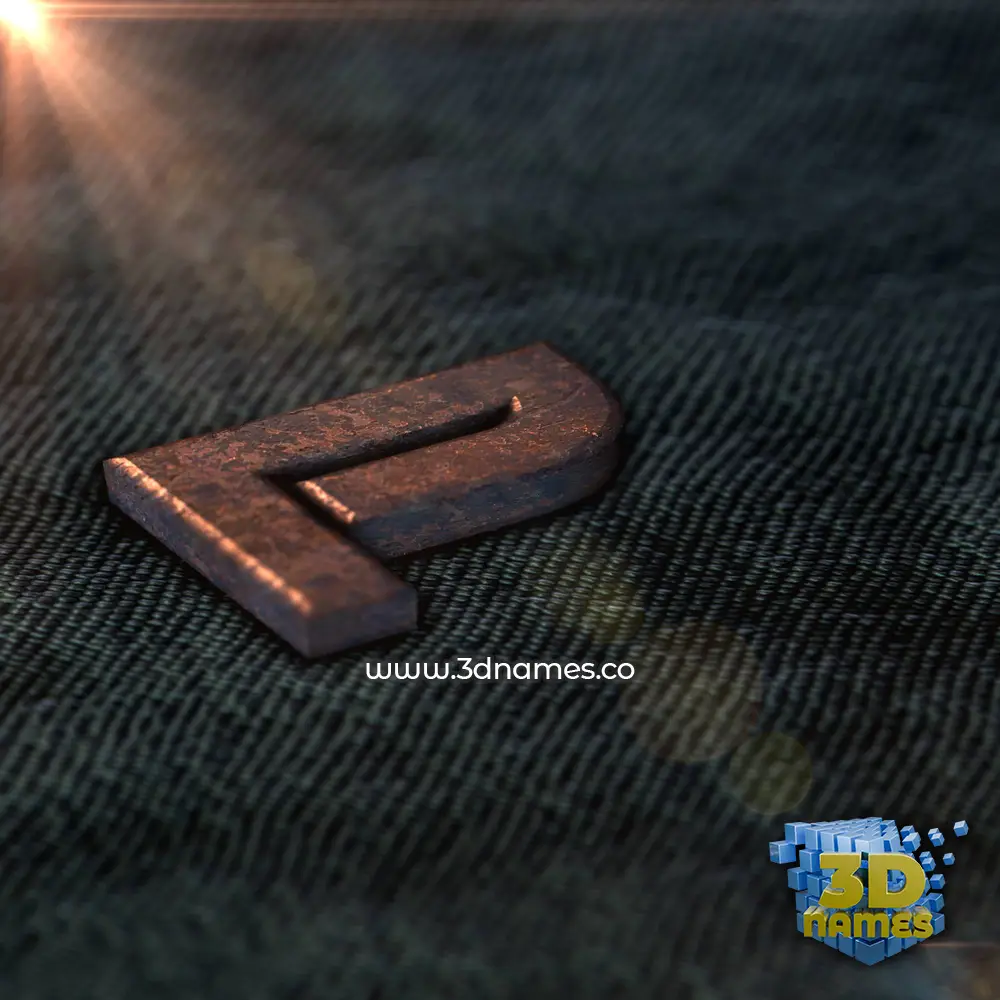 p in Rusty Metal style - 3D name wallpaper