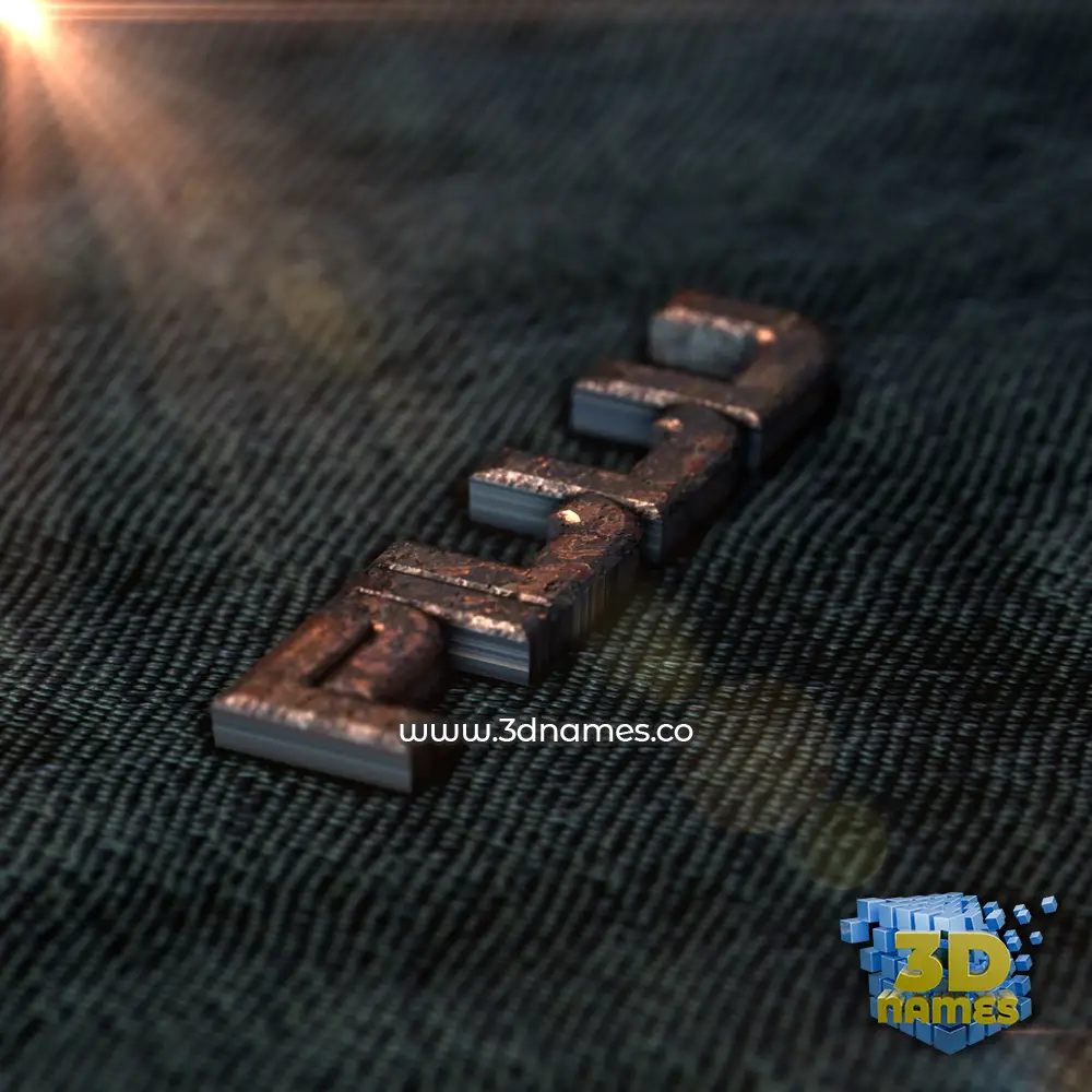 pillu in Rusty Metal style - 3D name wallpaper