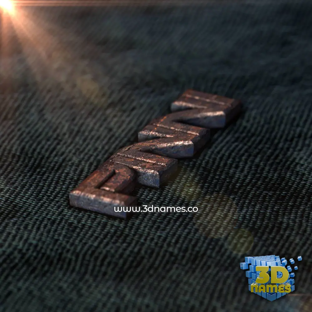pinni in Rusty Metal style - 3D name wallpaper