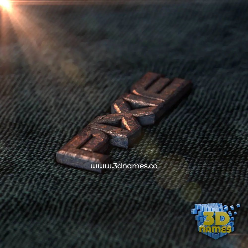 pixie in Rusty Metal style - 3D name wallpaper