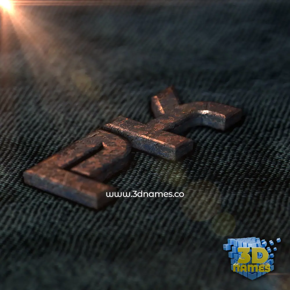 pk in Rusty Metal style - 3D name wallpaper