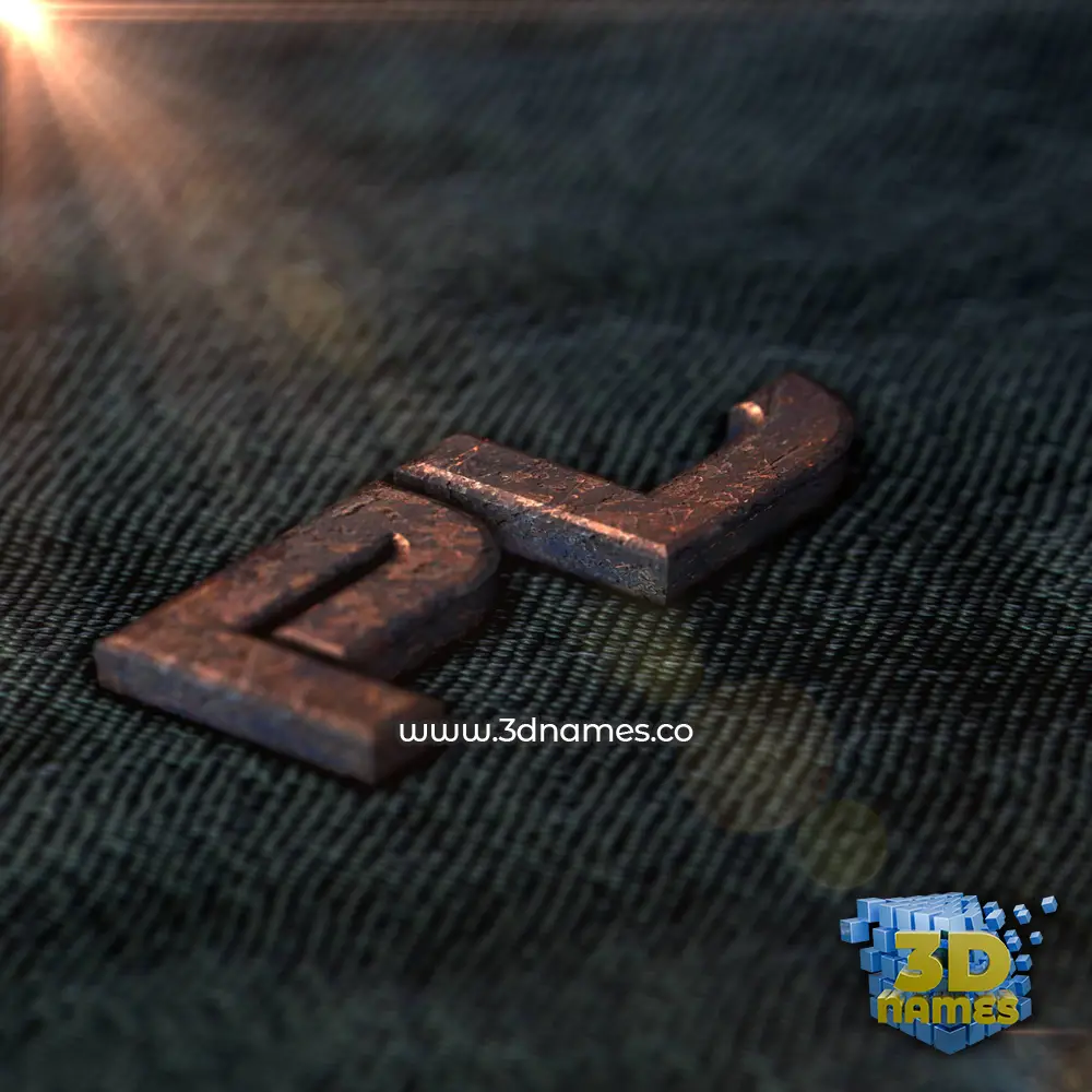 pl in Rusty Metal style - 3D name wallpaper