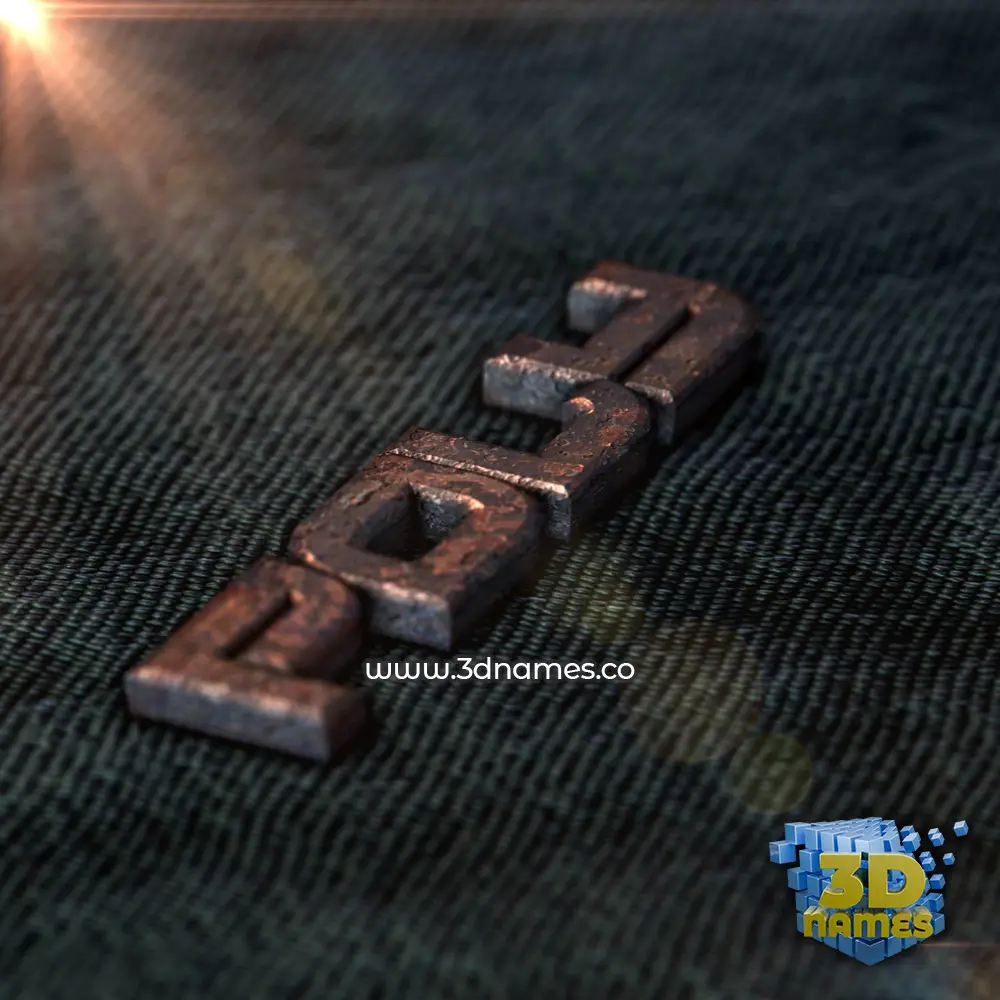 poly in Rusty Metal style - 3D name wallpaper
