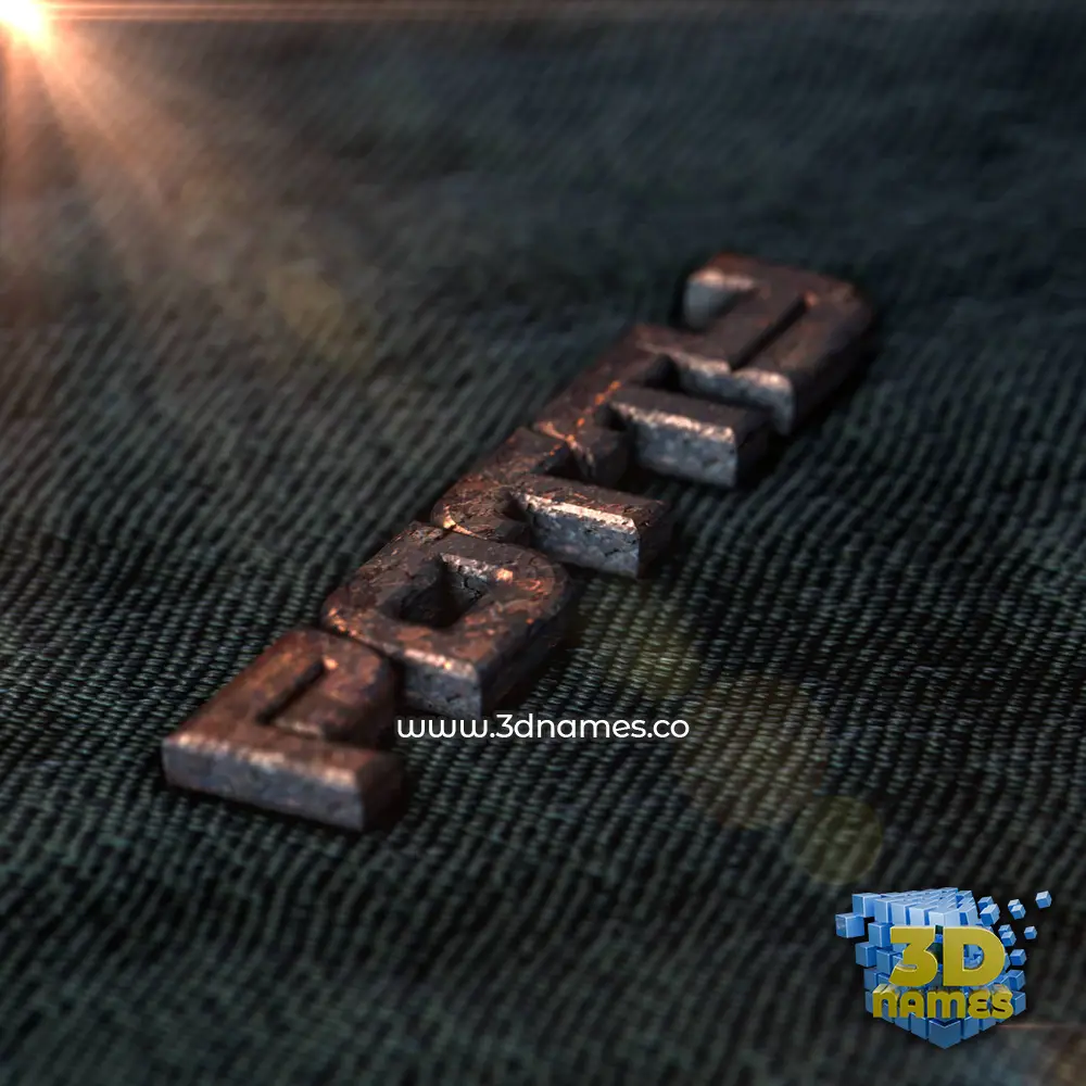 potty in Rusty Metal style - 3D name wallpaper