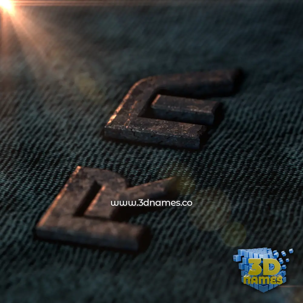 r m in Rusty Metal style - 3D name wallpaper