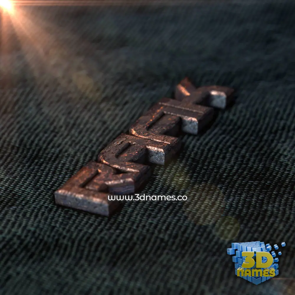 rafik in Rusty Metal style - 3D name wallpaper