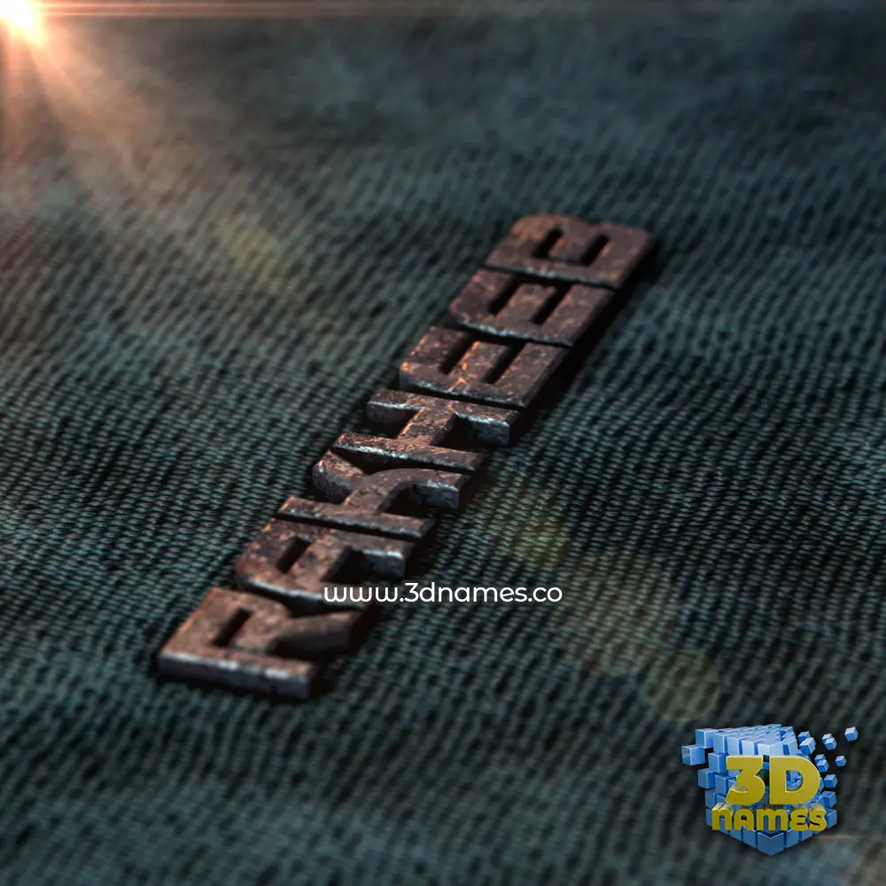 rakheeb in Rusty Metal style - 3D name wallpaper