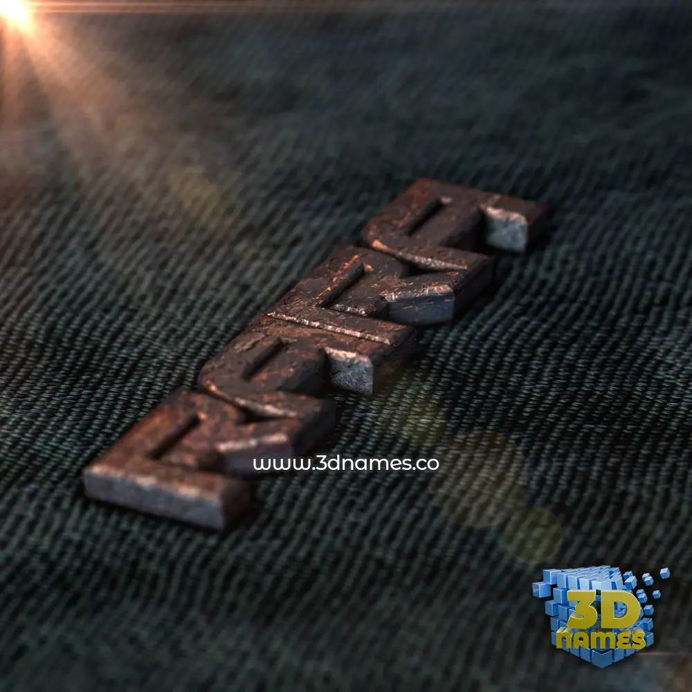 rara in Rusty Metal style - 3D name wallpaper