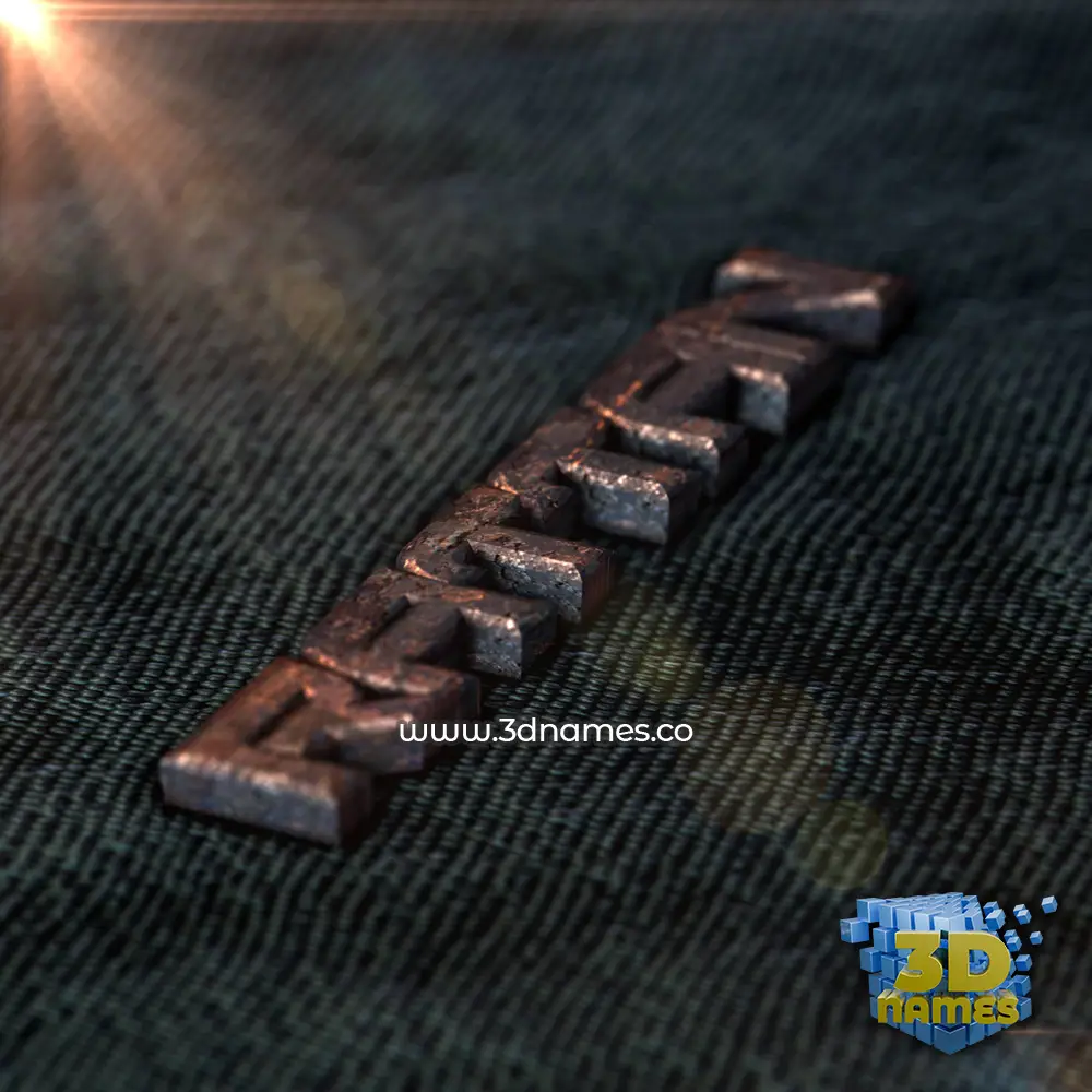 rattan in Rusty Metal style - 3D name wallpaper