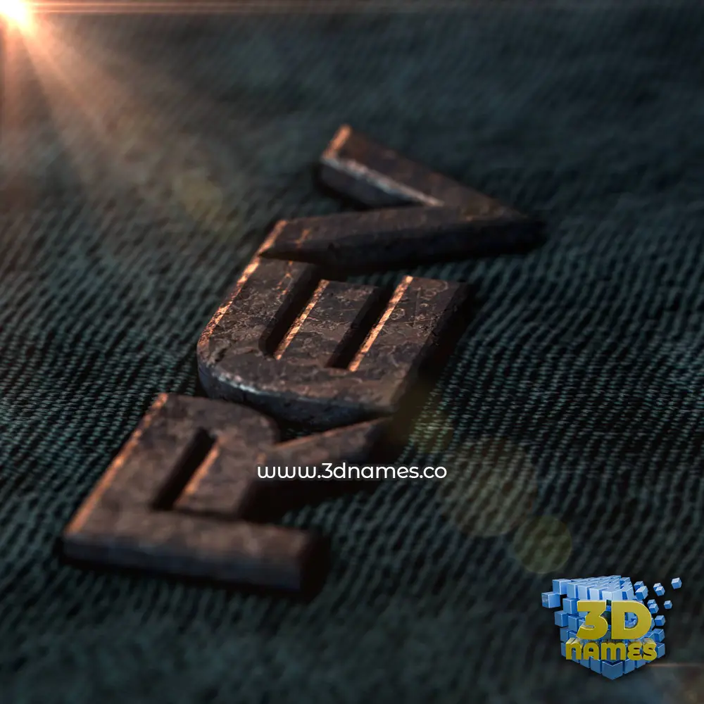 rev in Rusty Metal style - 3D name wallpaper