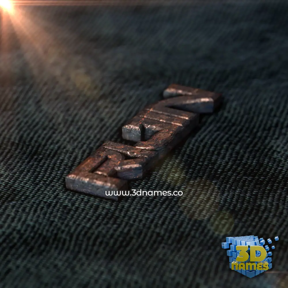 rijin in Rusty Metal style - 3D name wallpaper